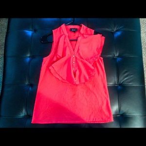 BWear Ruffle Collared Orange/Red Tank